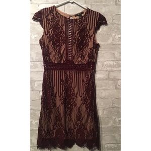 Maroon Lace Dress